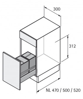 Bin.it Vario - Bin.it Vario Abfallsystem   
für Schrankbreite 300 mm 
1 x 17 Liter, 1 x 8 Liter  9207645 
 | 3