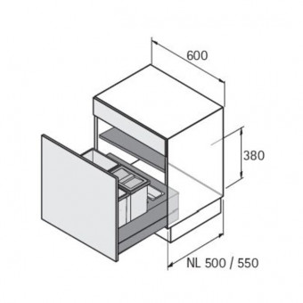 ArciTech Abfallsystem Base 600 - ArciTech Abfallsystem Base 600 
Rahmen NL 500 mm  
9208777 | 3