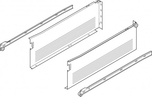 Korpusschinen|Zargen-Set weiß Schraubversion H - <p>Zargenhöhe 150mm</p>
 | 3