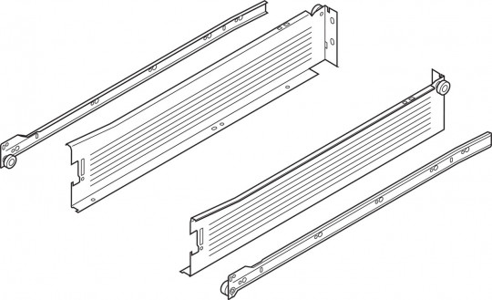 Korpusschinen|Zargen-Set weiß Schraubversion M - <p>Zargenhöhe 86mm</p>
 | 3