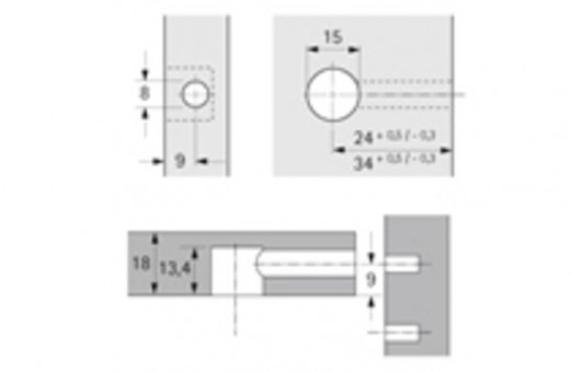 Rastex 15 Verbinder ohne Abdeckrand - Rastex 15 Verbinder ohne Abdeckrand vernickelt, 
für Plattendicke 18 mm  0013958  VE= 2000 Stück | 3