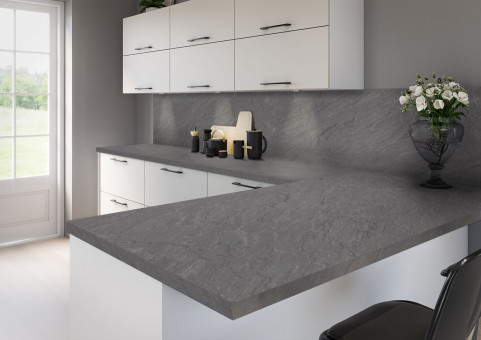 Resopal Arbeitsplatte 3490-60 Tagus Slate - RESOPAL Arbeitsplatte 3490-60
Tagus Slate Matt
3 mm Radius
75% PEFC zertifiziert, DNVSE-PEFC-COC-349 | 3